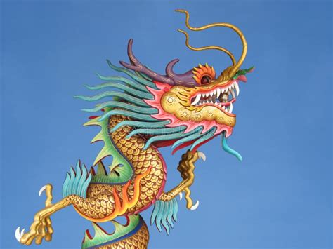 Chinese Dragon Against Blue Sky Stock Photo Image Of Culture