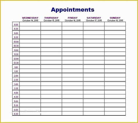 Appointment Book Template Free Printable Of 8 Best Of Appointment