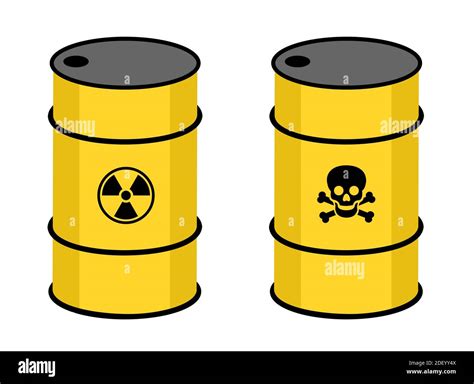 Barrel With Radioactive And Toxic Substance Symbol Of Radioactivity