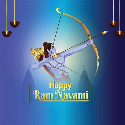 Vector Illustration Of Shri Ram For Happy Ram Navami Background 2215315