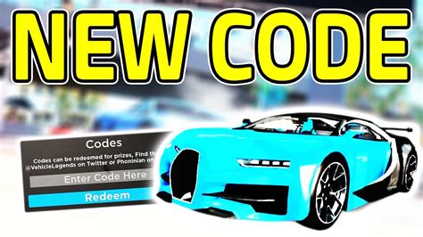 Roblox 💯 New Code 🚗free Car🚗 💯 🏎vehicle Legends🏎 Youtube