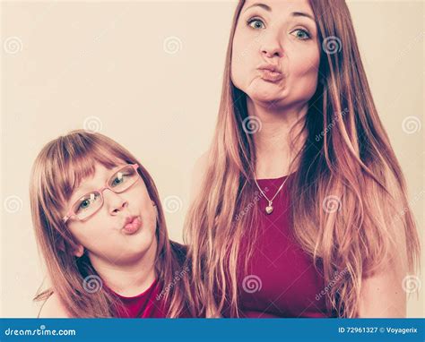 Mommy And Daughter Having Fun Stock Image Image Of Bizzare Facial 72961327