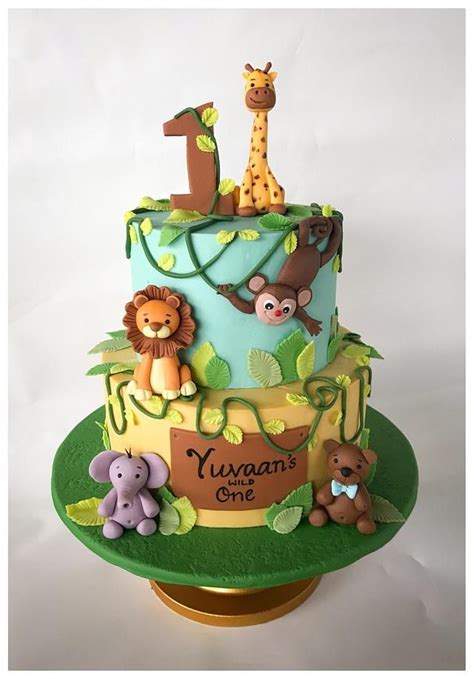 Its A Wild 1 Animal Birthday Cakes Safari Birthday Cakes Baby Boy
