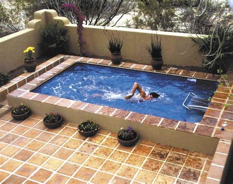 Partially In Ground Endless Pools® Model In Arizona Small Pool Design