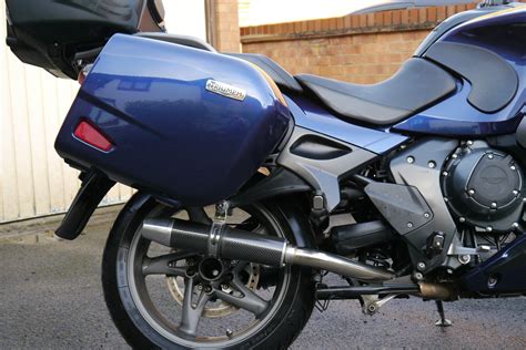 Side mounted stainless steel silencer. Triumph Trophy 1200 Triple - Trident Exhausts