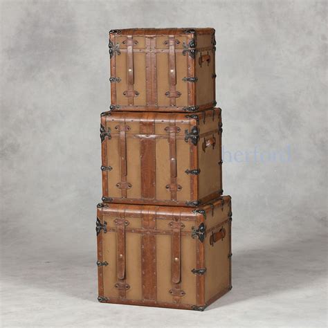 Steamer Trunk Style Set Of 3 Trunks French Furniture From Homes