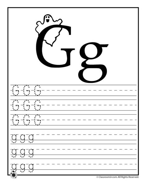 Learning Abcs Worksheets Learn Letter G Classroom Jr Abc And 123