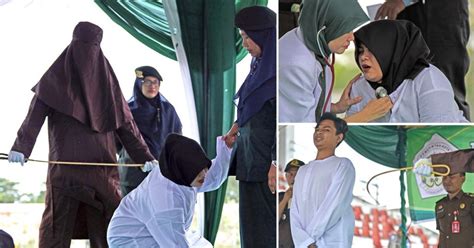 aceh province whipping muslim woman caned in indonesia by sharia law metro news