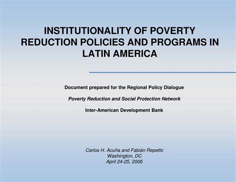 ppt institutionality of poverty reduction policies and programs in latin america powerpoint