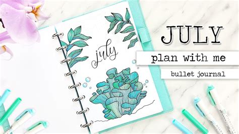Plan With Me July Bullet Journal Monthly Setup June Flip Through