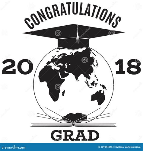 Congratulations Grad Vector Flat Illustration Stock Vector