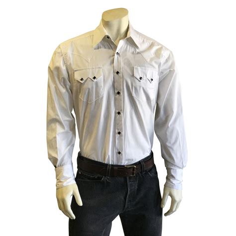 Rockmount Mens Classic Pima Cotton Solid Sawtooth Western Shirt