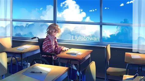 1920x1080 Anime Manga Girl Alone In Class Room 5k Laptop