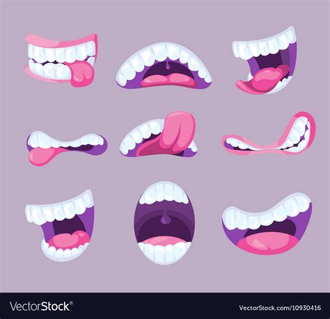 Funny Comic Mouths Expressing Different Royalty Free Vector