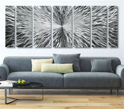 Browse the next range here. Extra Large Modern Metal Wall Art In Silver Contemporary ...