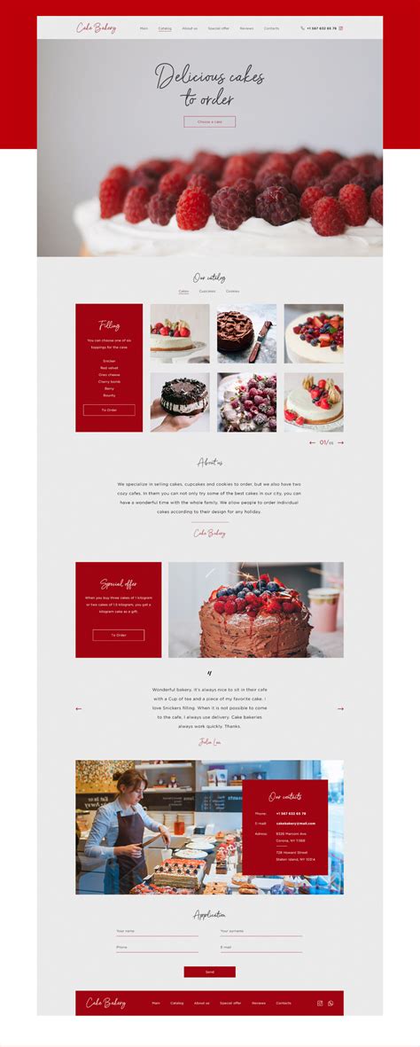 Landing Page For Cake Bakery On Behance Food Website Design Food Web Design Bakery Website