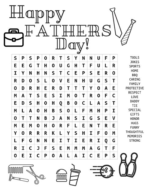 Fathers Day Word Search For Kids Fathers Day Words Fathers Day