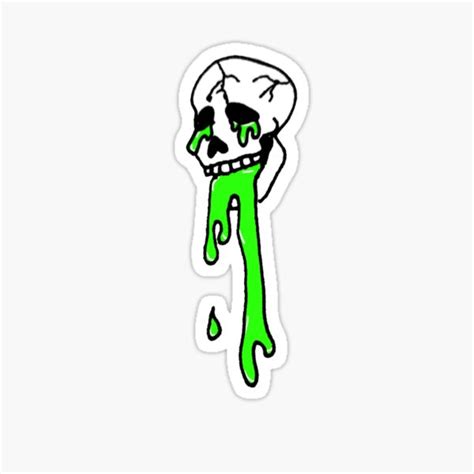 Neon Green Goo Skull Sticker For Sale By Angelicmelody Redbubble