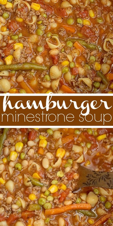 Top diabetic hamburger meat recipes and other great tasting recipes with a healthy slant from sparkrecipes.com. Easy Hamburger Minestrone Soup | Minestrone Soup | Soup ...