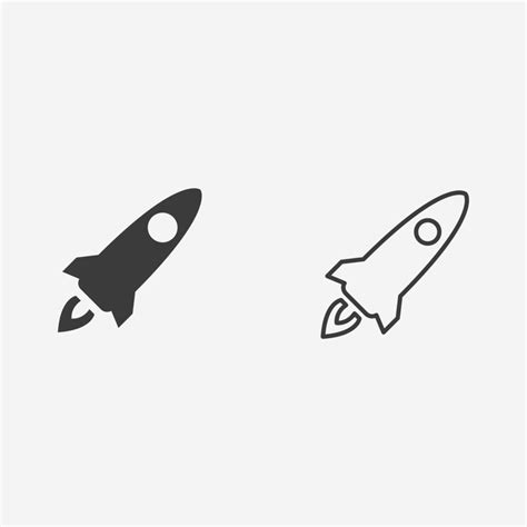 Rocket Startup Space Ship Icon Vector Set 13798358 Vector Art At Vecteezy