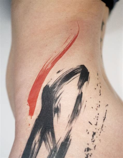 Brushstroke Tattoo Hips Abstract Watercolor Watercolor Tattoo Brush