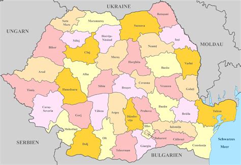 Rumänien Karte mit Regionen Landkarten mit Provinzen