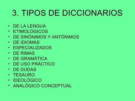 Tipos De Diccionarios 1