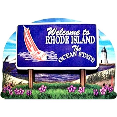 Rhode Island State Welcome Sign Artwood Fridge Magnet