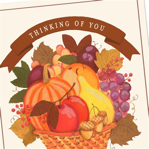 Fall Basket Thinking Of You Thanksgiving Card Greeting Cards Hallmark