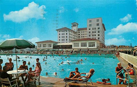 Postcard Hotel Pool The Flanders Ocean City Nj 1970 United States