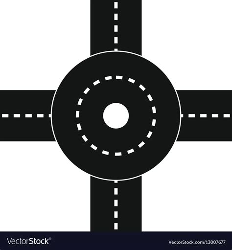 Big Road Junction Icon Simple Style Royalty Free Vector