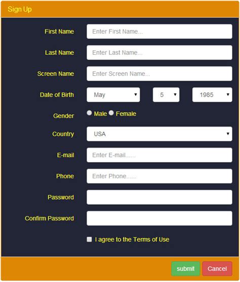 Create A Bootstrap Registration Form Psd To Html Web Development