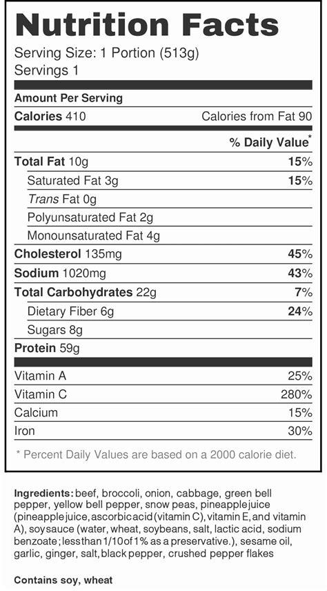 Nutrition Label Template Word Printable Templates