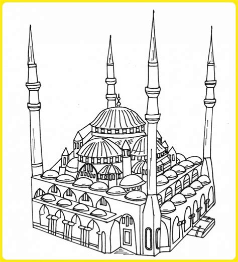 Sketsa Gambar Kabah Kartun 55 Sketsa Gambar Masjid Terbaik Terlengkap
