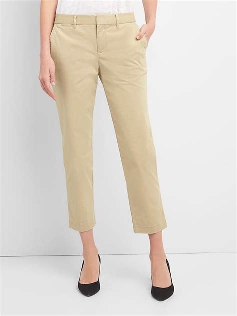 Gap Womens Slim City Crop Pants In Bi Stretch Iconic Khaki Pants For
