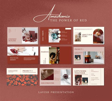 Red Minimal Modern Template Clean Feminine Style Animated Powerpoint