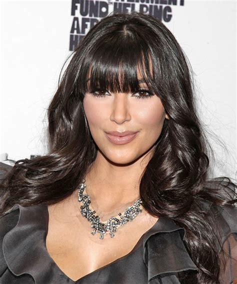 Kim Kardashian Dark Hair Bangs