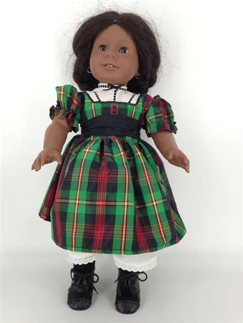 Lot 18 Pleasant Company American Girl Historical Character Doll Addy Wearing Tartan Plaid