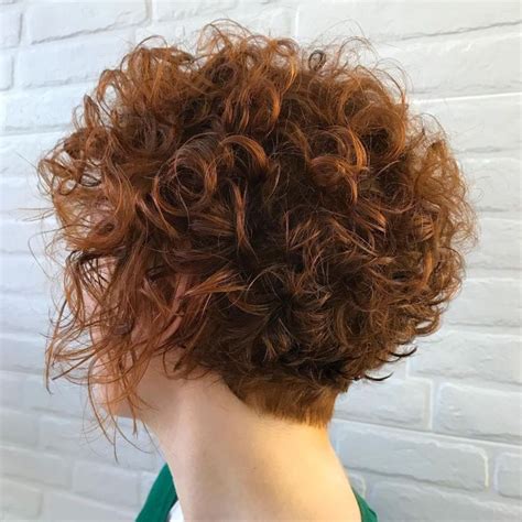 Curly Tapered Brown Cut With Copper Highlights Short Curls Short Wavy Hair Curly Hair Cuts