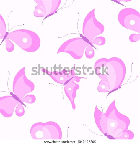 Beautiful Pink Butterflies Pattern Stock Illustration 1040442265