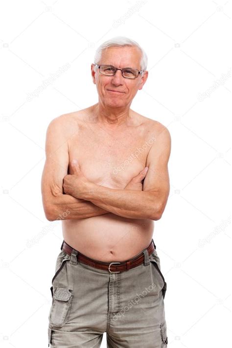 Shirtless Senior Man Portrait Stock Photo By Janmika