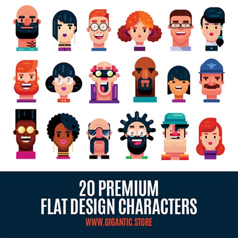 20 Premium Flat Design Characters On Behance