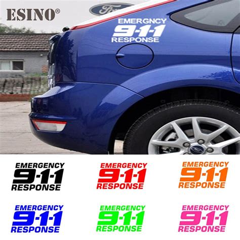 Car Styling Creative Emergency Response 911 Car Sticker Decorative Pvc