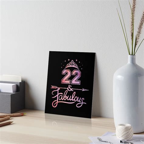 Women 22 Years Old And Fabulous Happy 22nd Birthday Product Art Board