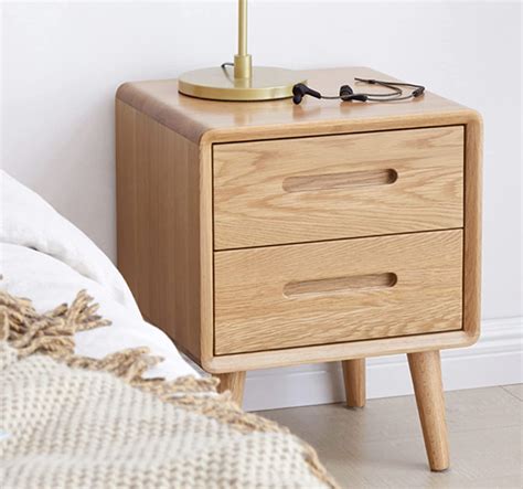 Miuz Bedside Table Drawers Side Tables Solid Timber American Oak Wood