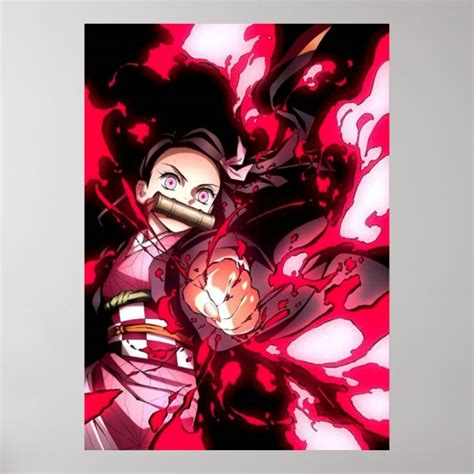 Poster Nezuko Blood Demon Art Demon Slayer Zazzlech