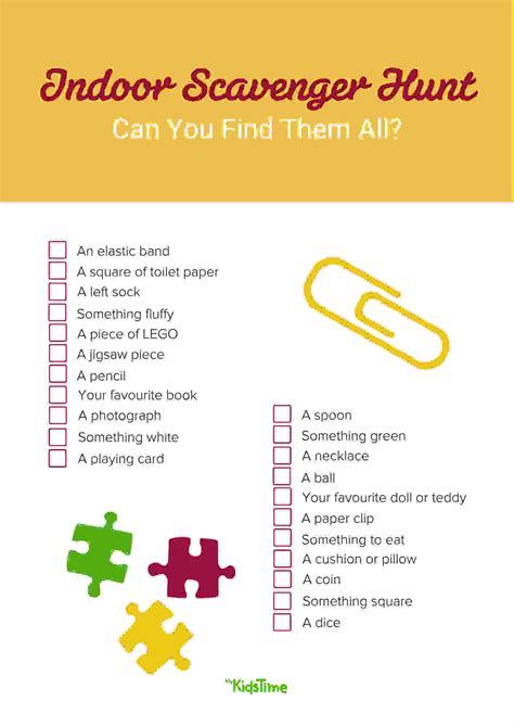 Maybe you would like to learn more about one of these? Download Your FREE Indoor Scavenger Hunt For Kids