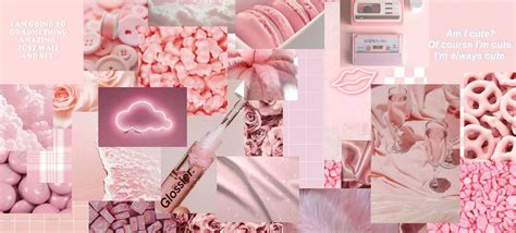 Aesthetic Light Pink Collage Wallpaper Pink Aesthetic Pink Macbook