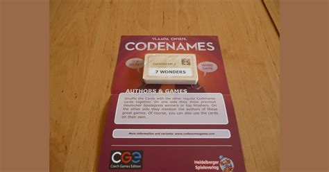 If you enjoy codenames and wish to support the publishers (they're good people), purchase a copy from your local games shop (they're also good people). Codenames: Authors & Games | Board Game | BoardGameGeek