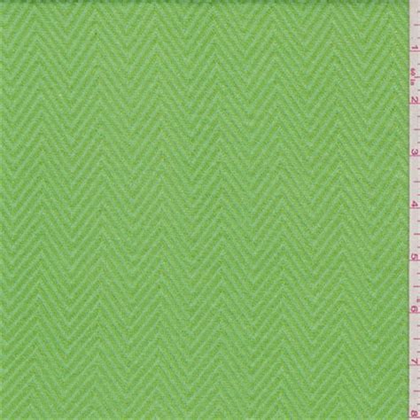 Lime Green Herringbone Knit Fabric By The Yard Knitting Green